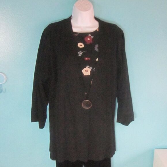 Pala Pala Womans Size XL Black Oversized Casual Jacket VINTAGE 90's 48" Bust - Picture 5 of 8